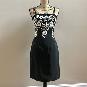 Black dress with white embellishment